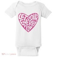 Let Your Energy Flow Heart Quote Baby Bodysuit thumb 0