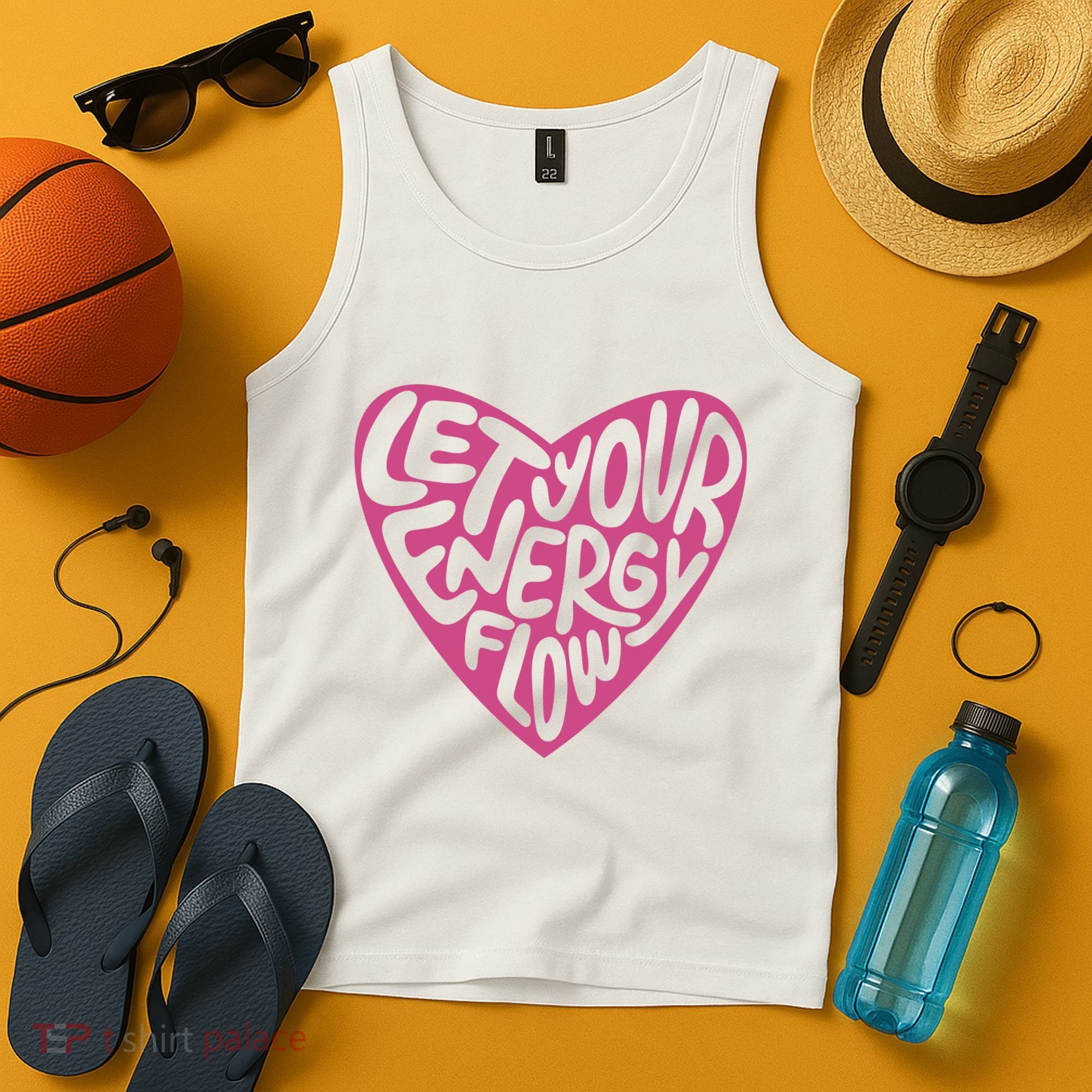 Let Your Energy Flow Heart Quote Tank Top