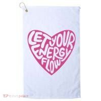 Let Your Energy Flow Heart Quote Golf Towel thumb 0