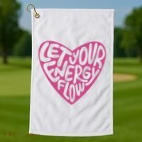 Let Your Energy Flow Heart Quote Golf Towel thumb 1