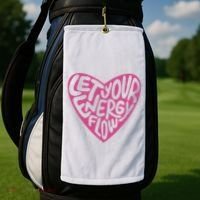 Let Your Energy Flow Heart Quote Golf Towel thumb 2