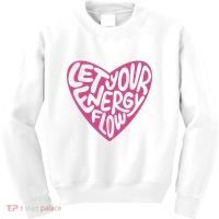Let Your Energy Flow Heart Quote Kids Sweatshirt thumb 0