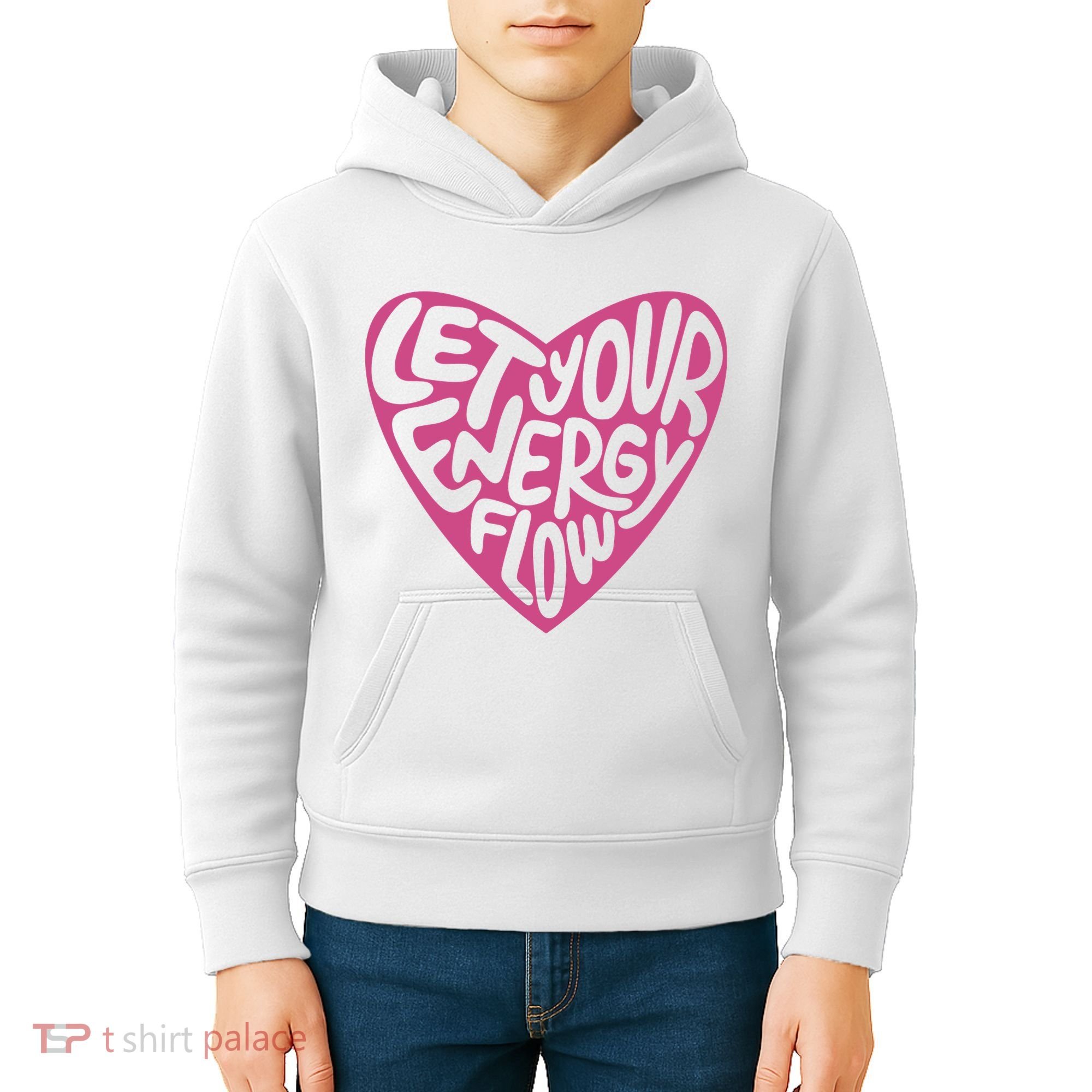 Let Your Energy Flow Heart Quote Kids Hoodie