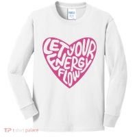 Let Your Energy Flow Heart Quote Kids Long Sleeve Shirt thumb 0