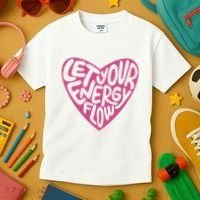 Let Your Energy Flow Heart Quote Kids T-Shirt thumb 3
