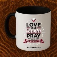 Love Your Enemies Pray For Those Who Persecute You Matthew Coffee Mug thumb 2