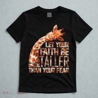 Let Your Faith Be Taller Than Your Fear Giraffe T-Shirt thumb 5