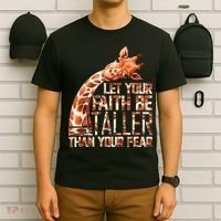 Let Your Faith Be Taller Than Your Fear Giraffe T-Shirt thumb 6