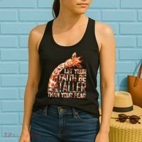 Let Your Faith Be Taller Than Your Fear Giraffe Women's Tank Top thumb 2