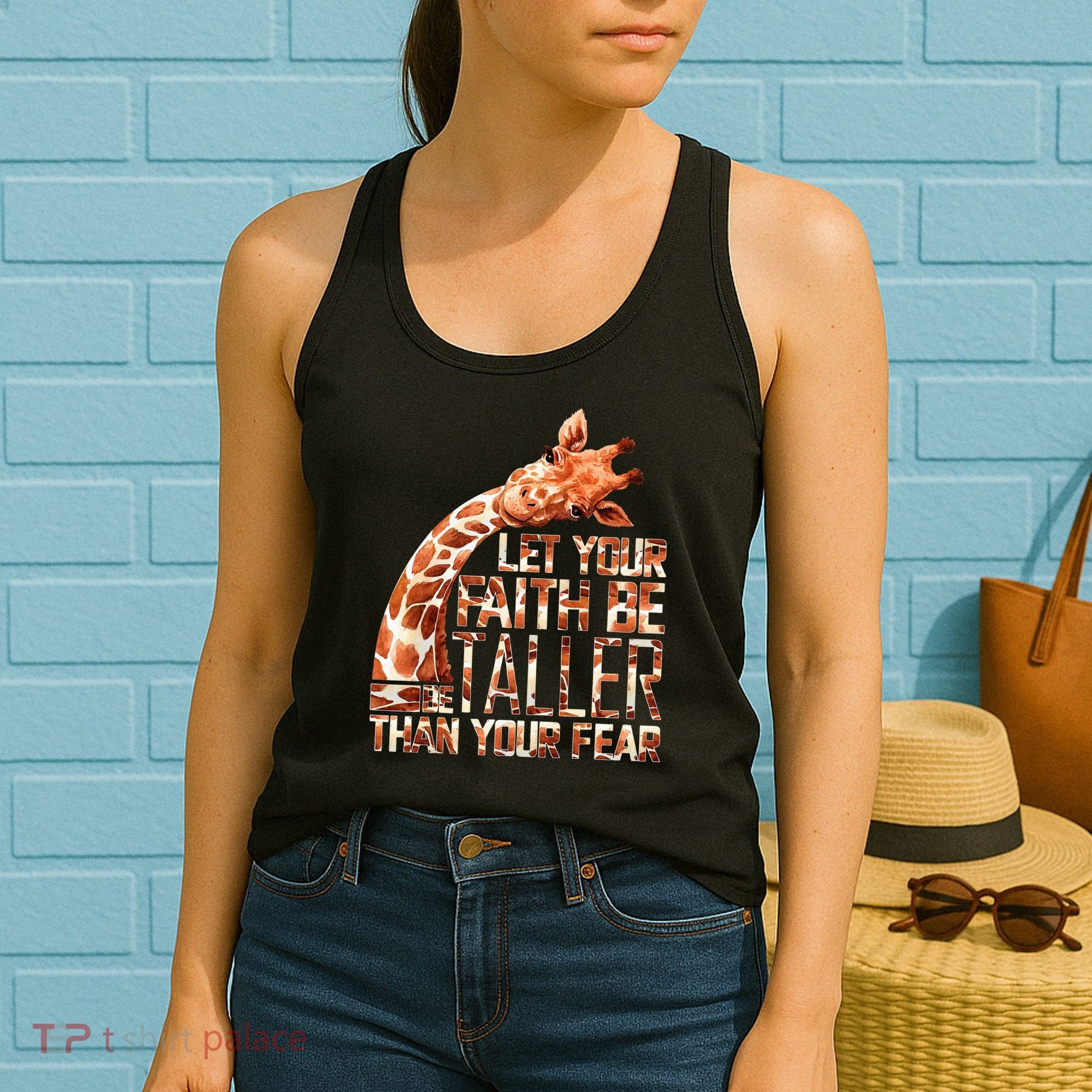 Let Your Faith Be Taller Than Your Fear Giraffe Women's Tank Top