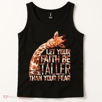 Let Your Faith Be Taller Than Your Fear Giraffe Tank Top thumb 2