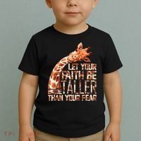 Let Your Faith Be Taller Than Your Fear Giraffe Toddler T-Shirt thumb 2