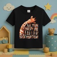 Let Your Faith Be Taller Than Your Fear Giraffe Toddler T-Shirt thumb 3