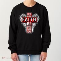 Let Your Faith Be Bigger Than Your Fear Winged Cross Women's Sweatshirt thumb 0
