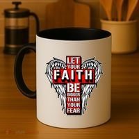 Let Your Faith Be Bigger Than Your Fear Winged Cross Coffee Mug thumb 4