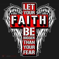 Let Your Faith Be Bigger Than Your Fear Winged Cross Coaster thumb 2
