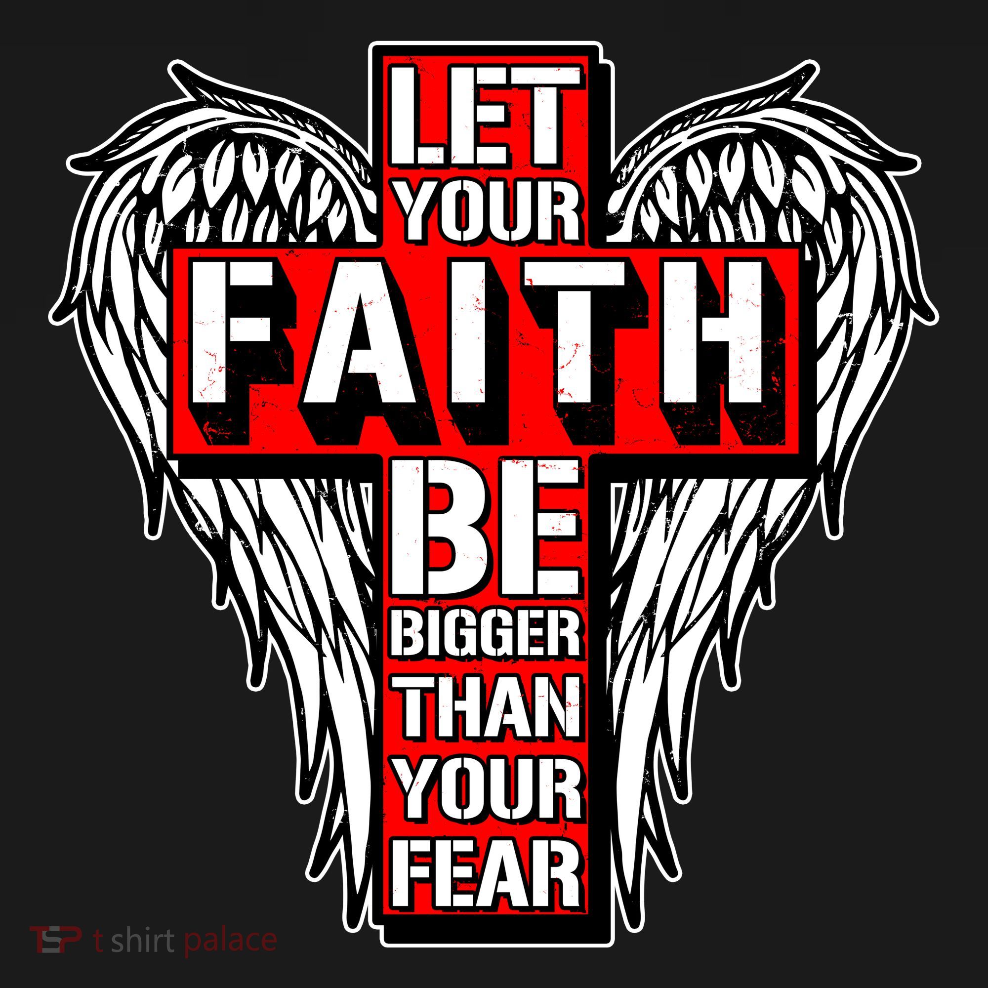 Let Your Faith Be Bigger Than Your Fear Winged Cross Women's Hoodie