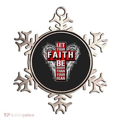 Let Your Faith Be Bigger Than Your Fear Winged Cross Ornament