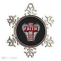 Let Your Faith Be Bigger Than Your Fear Winged Cross Ornament thumb 0
