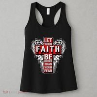 Let Your Faith Be Bigger Than Your Fear Winged Cross Women's Tank Top thumb 3