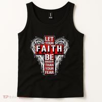 Let Your Faith Be Bigger Than Your Fear Winged Cross Tank Top thumb 2