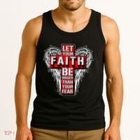 Let Your Faith Be Bigger Than Your Fear Winged Cross Tank Top thumb 3