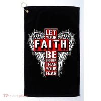 Let Your Faith Be Bigger Than Your Fear Winged Cross Golf Towel thumb 0