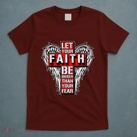 Let Your Faith Be Bigger Than Your Fear Winged Cross T-Shirt thumb 5