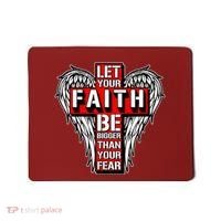 Let Your Faith Be Bigger Than Your Fear Winged Cross Mousepad thumb 0
