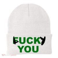 Lucky You F*ck You Funny St Patrick's Day Beanie thumb 0