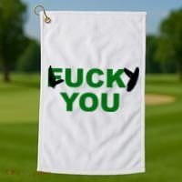 Lucky You F*ck You Funny St Patrick's Day Golf Towel thumb 1