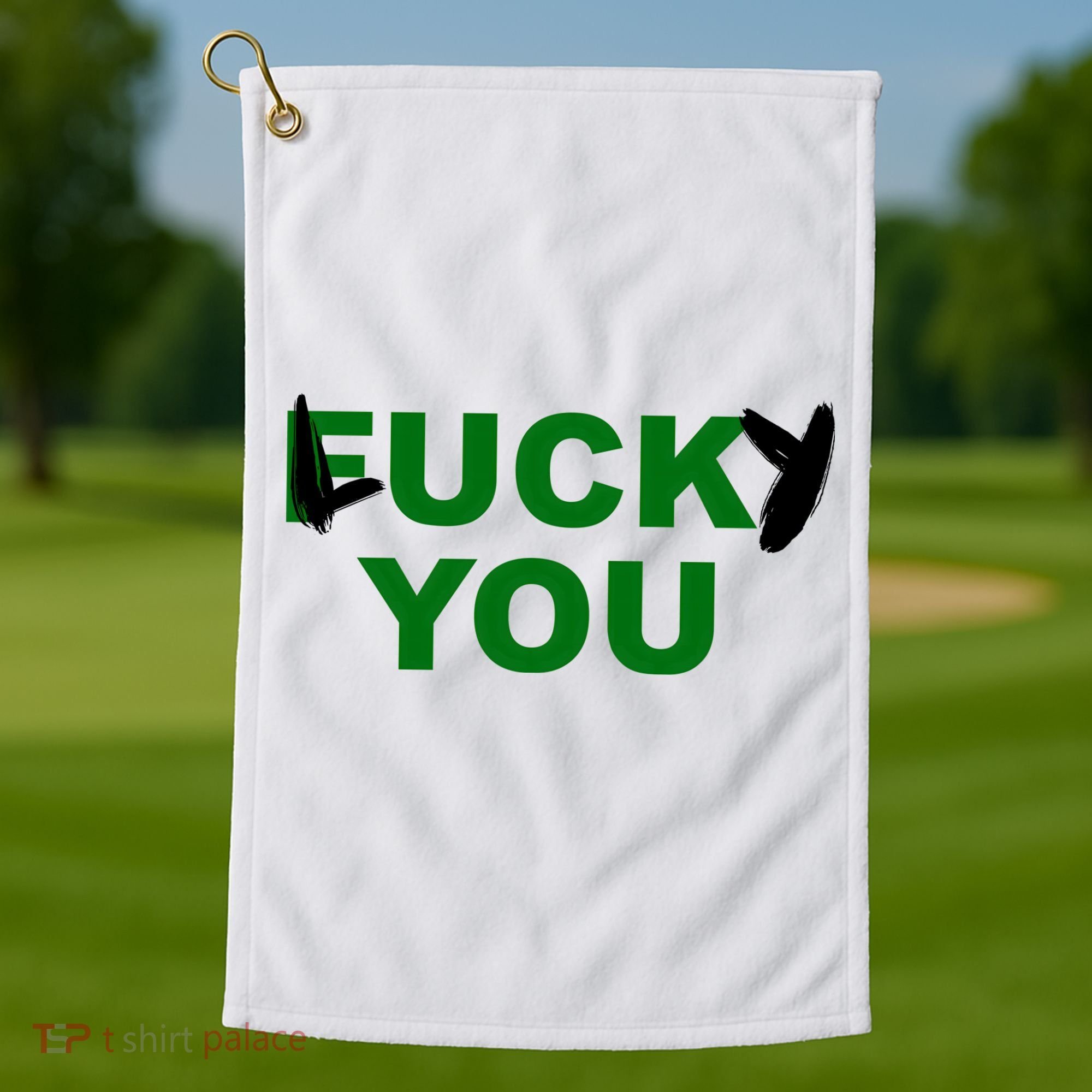 Lucky You F*ck You Funny St Patrick's Day Golf Towel