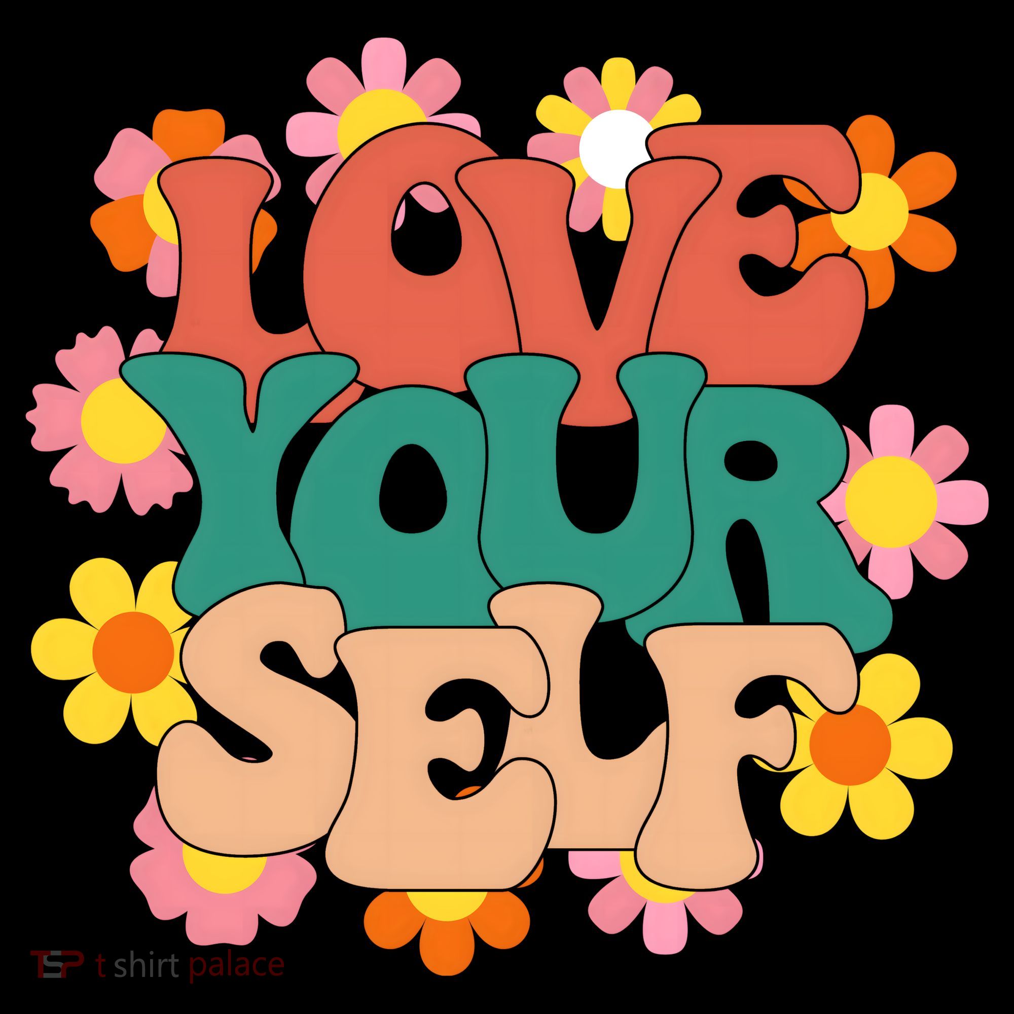 Love Yourself Floral Positive Quote Coffee Mug