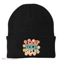 Love Yourself Floral Positive Quote Beanie thumb 0