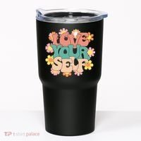 Love Yourself Floral Positive Quote Tumbler thumb 0