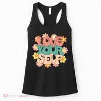 Love Yourself Floral Positive Quote Women's Tank Top thumb 0