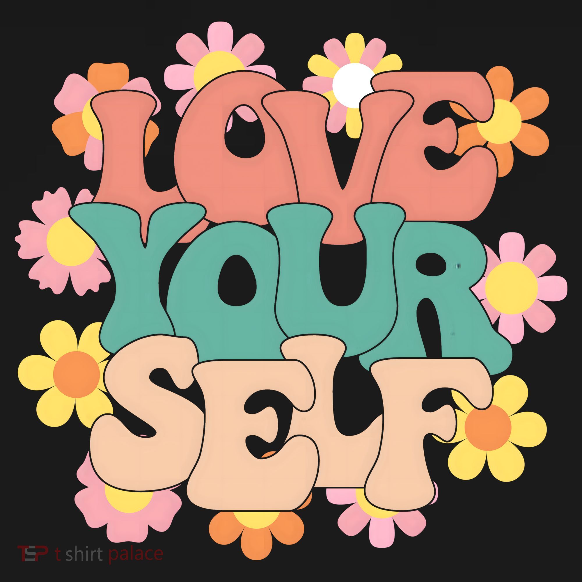 Love Yourself Floral Positive Quote Women's Tank Top