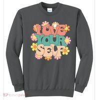 Love Yourself Floral Positive Quote Sweatshirt thumb 0