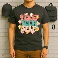 Love Yourself Floral Positive Quote T-Shirt thumb 6