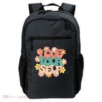 Love Yourself Floral Positive Quote Backpack thumb 0