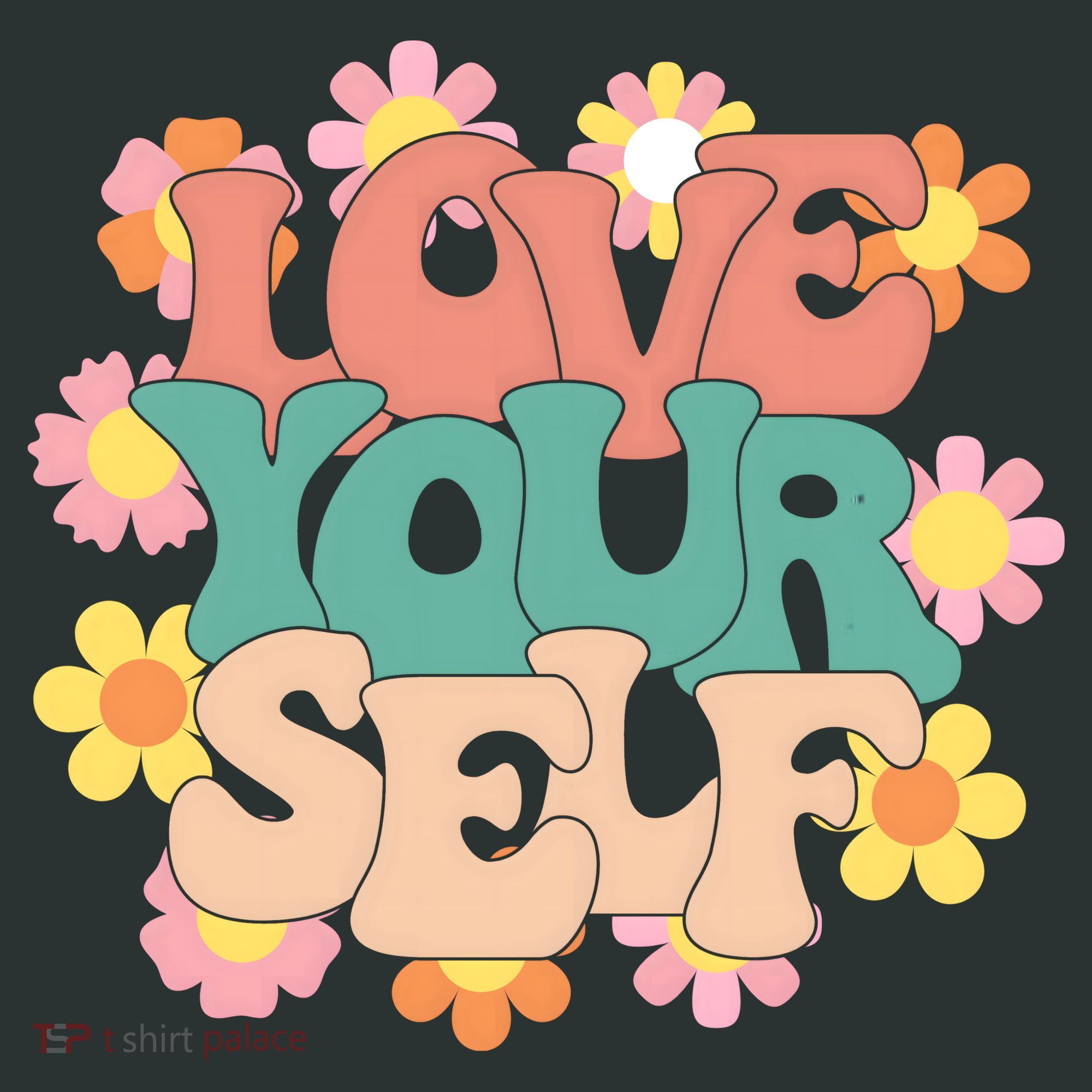 Love Yourself Floral Positive Quote Mousepad