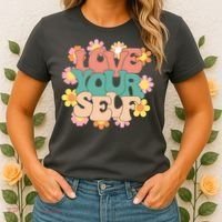 Love Yourself Floral Positive Quote Women's T-Shirt thumb 2