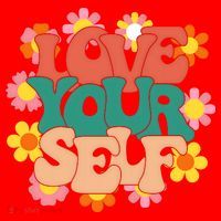 Love Yourself Floral Positive Quote Santa Hat thumb 1