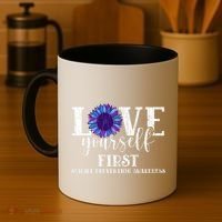 Love Yourself First Suicide Prevention Awareness Graphic Funny Gift Coffee Mug thumb 4