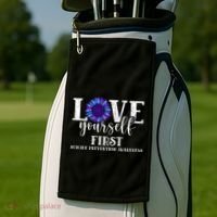 Love Yourself First Suicide Prevention Awareness Graphic Funny Gift Golf Towel thumb 2