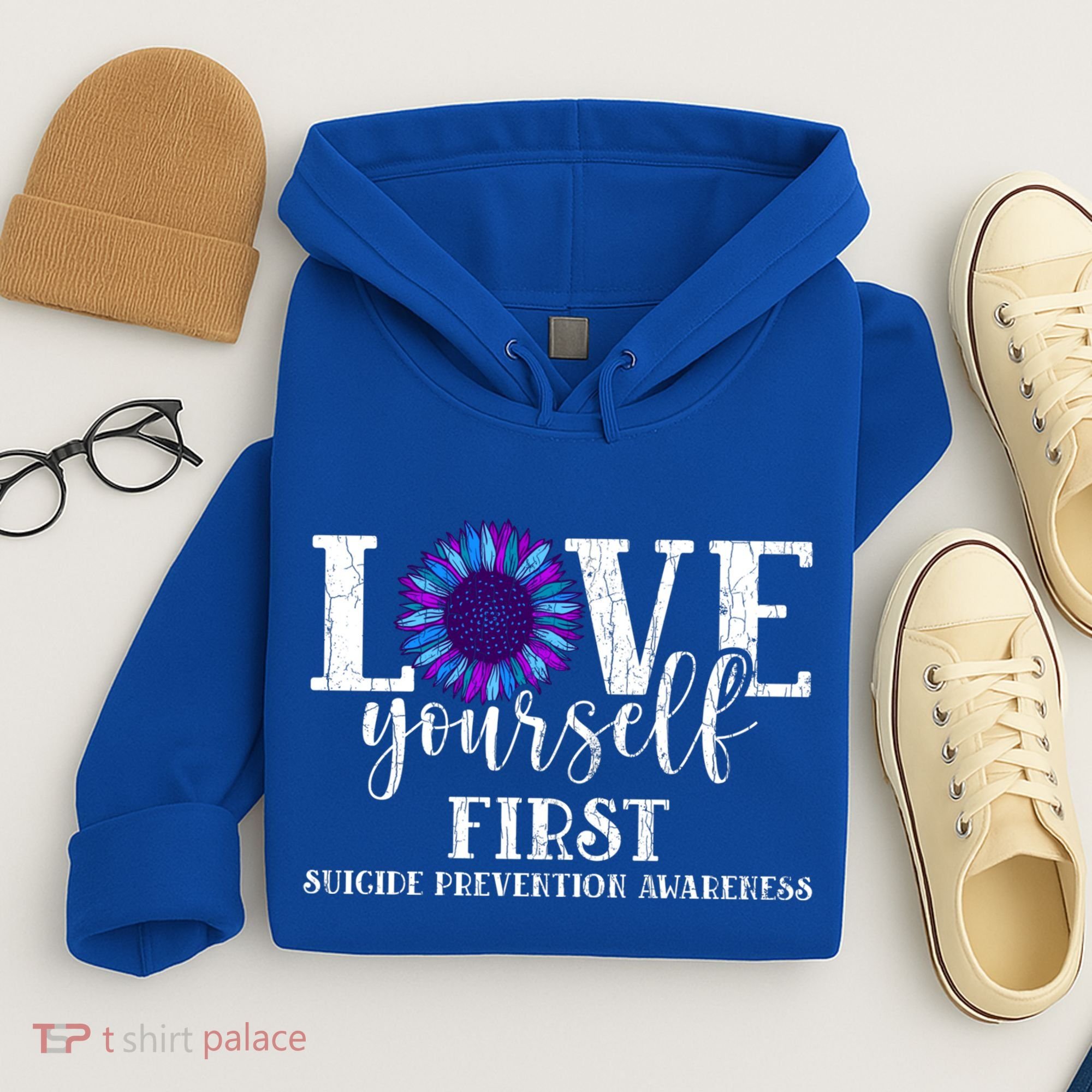 Love Yourself First Suicide Prevention Awareness Graphic Funny Gift Hoodie
