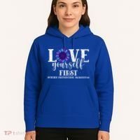 Love Yourself First Suicide Prevention Awareness Graphic Funny Gift Hoodie thumb 5