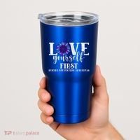 Love Yourself First Suicide Prevention Awareness Graphic Funny Gift Tumbler thumb 2