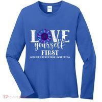 Love Yourself First Suicide Prevention Awareness Graphic Funny Gift Women's Long Sleeve Shirt thumb 0