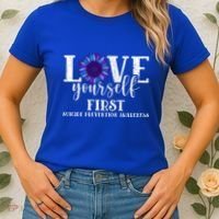 Love Yourself First Suicide Prevention Awareness Graphic Funny Gift Women's T-Shirt thumb 2